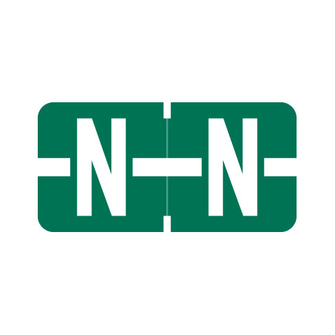 Tab 1278 "N" Labels 1/2" X 1" Vinyl- Roll of 500