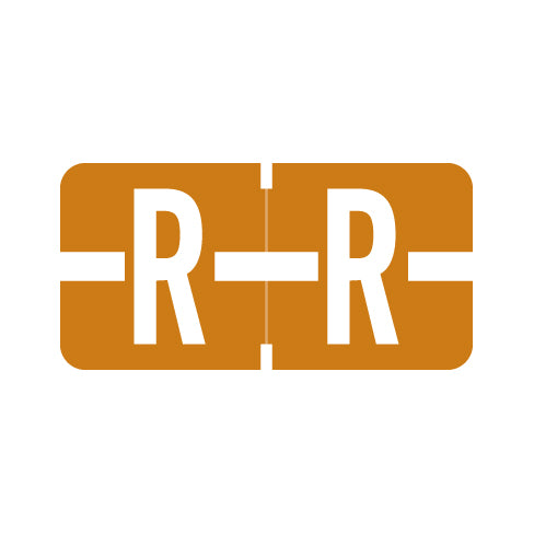 Tab 1278 "R" Labels 1/2" X 1" Vinyl- Roll of 500