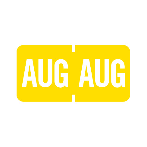 Tab 1279 AUGUST Month Labels 1/2" X 1" Vinyl - Roll of 1000