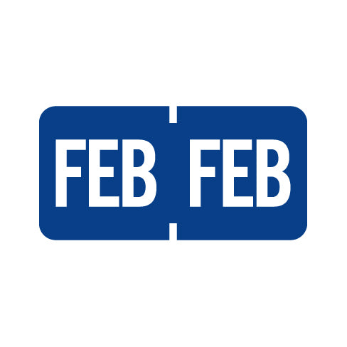 Tab 1279 FEBRUARY Month Labels 1/2" X 1" Vinyl - Roll of 1000