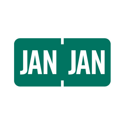 Tab 1279 JANUARY Month Labels 1/2" X 1" Vinyl - Roll of 1000