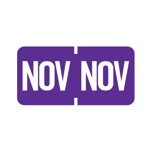 Tab 1279 NOVEMBER Month Labels 1/2" X 1" Vinyl - Roll of 1000