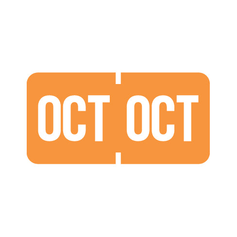 Tab 1279 OCTOBER Month Labels 1/2" X 1" Vinyl - Roll of 1000