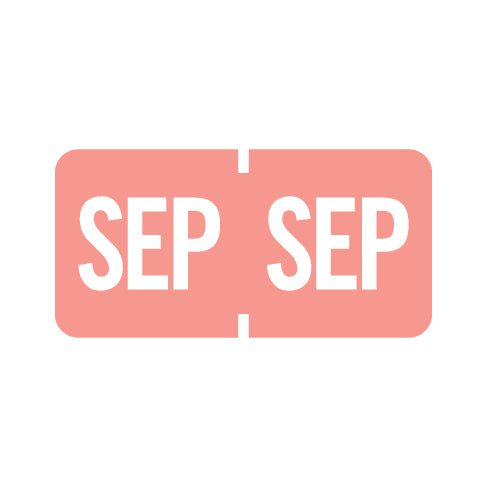 Tab 1279 SEPTEMBER Month Labels 1/2" X 1" Vinyl - Roll of 1000