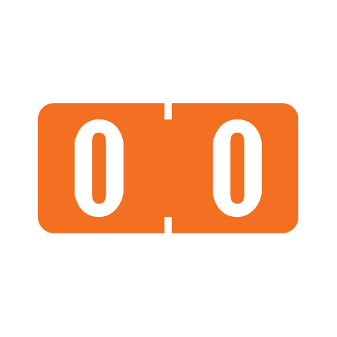 Tab 1280 "0" Labels 1/2" X 1" Vinyl- Roll of 1000