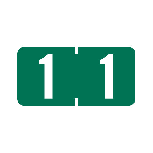 Tab 1280 "1" Labels 1/2" X 1" Vinyl- Roll of 1000