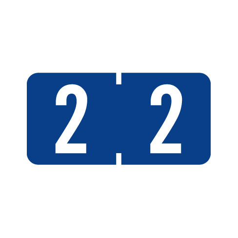Tab 1280 "2" Labels 1/2" X 1" Vinyl- Roll of 1000