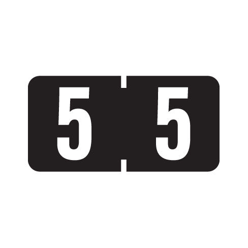 Tab 1280 "5" Labels 1/2" X 1" Vinyl- Roll of 1000