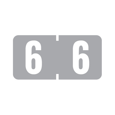 Tab 1280 "6" Labels 1/2" X 1" Vinyl- Roll of 1000