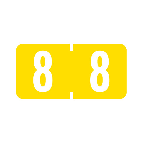 Tab 1280 "8" Labels 1/2" X 1" Vinyl- Roll of 1000