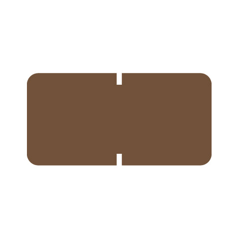 Tab Solid Brown Labels 1/2" X 1" Vinyl- Roll of 1000