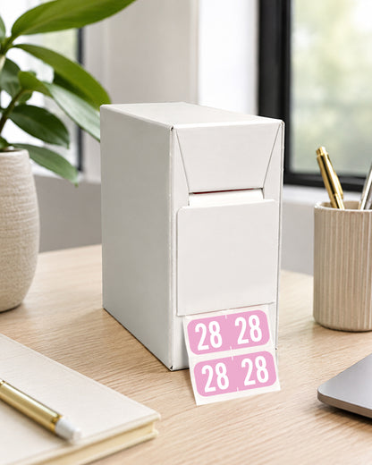Tab 1287 Year 28 Labels, 1/2" X 1-1/8" Vinyl- Roll of 5008