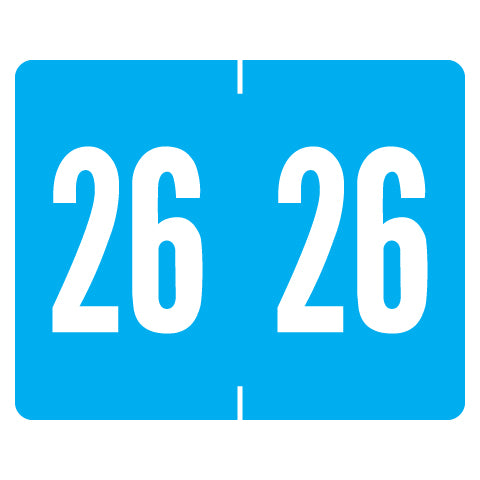 Tab 1309 Year 26 Labels, 1" X 1-1/4" Vinyl- Roll of 500