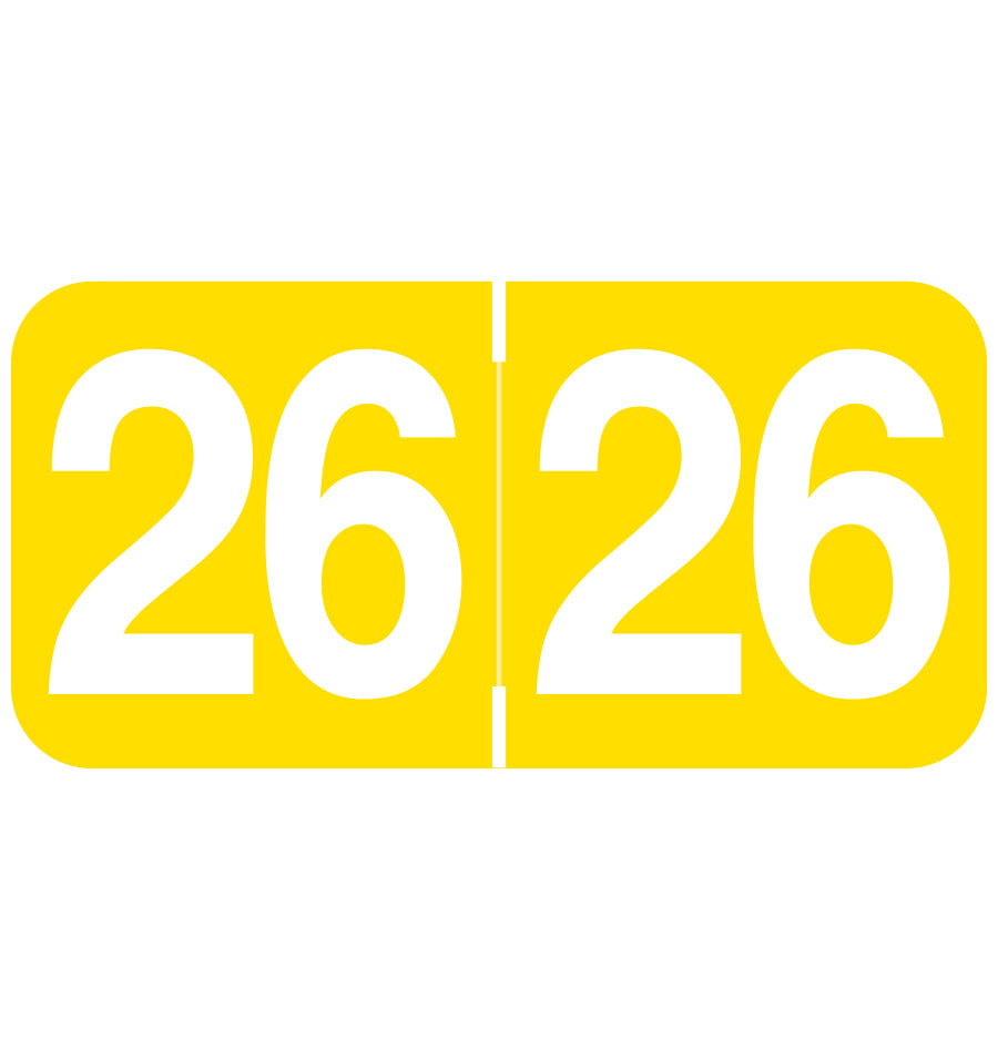 Ames Year 26 Labels, 3/4" X 1-1/2" Laminated- Roll of 500