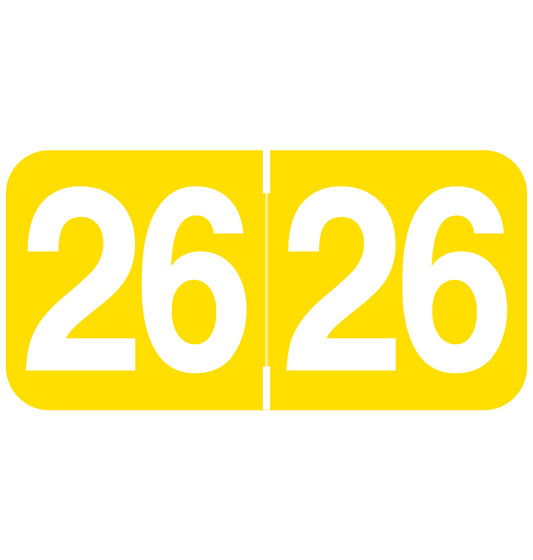 Ames Year 26 Labels, 3/4" X 1-1/2" Laminated- Roll of 500