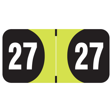 Arden Year "27" Labels, 3/4" X 1-1/2" Laminated - Roll of 500