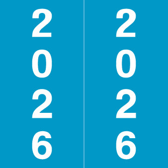 IFC Year 2026 labels, 1-7/8H x 1-7/8W Laminated- Roll of 500