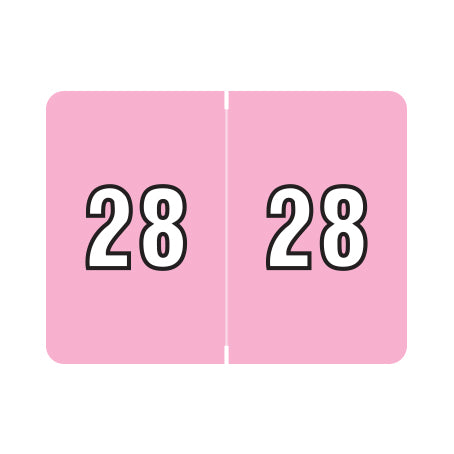 Datafile Year 28 Labels, 15/16" X 1-1/4" Laminated- Roll of 500