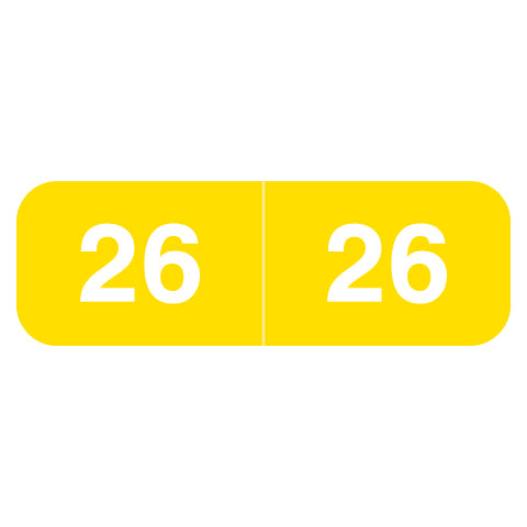 Ames Year 26 Labels, 1/2" X 1-1/2" Laminated- Roll of 500
