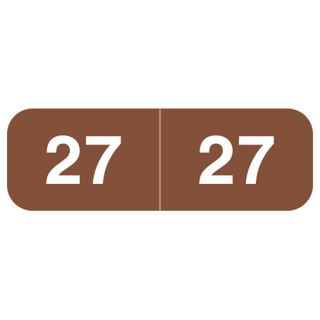 Ames Year 27 Labels, 1/2" X 1-1/2" Laminated- Roll of 500