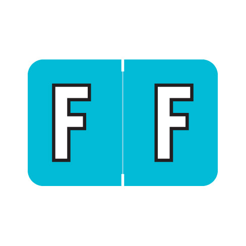 Amerifile Colorbrite "F" Labels 1" X 1-1/2" Laminated- Roll of 500
