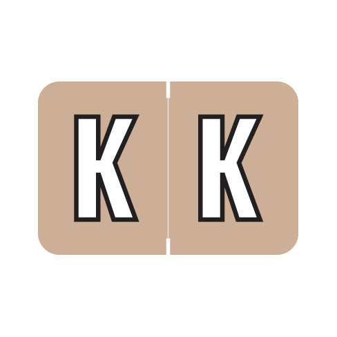 Amerifile Colorbrite "K" Labels 1" X 1-1/2" Laminated- Roll of 500