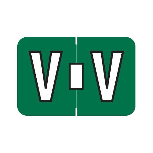 Amerifile Colorbrite "V" Labels 1" X 1-1/2" Laminated- Roll of 500