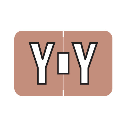 Amerifile Colorbrite "Y" Labels 1" X 1-1/2" Laminated- Roll of 500