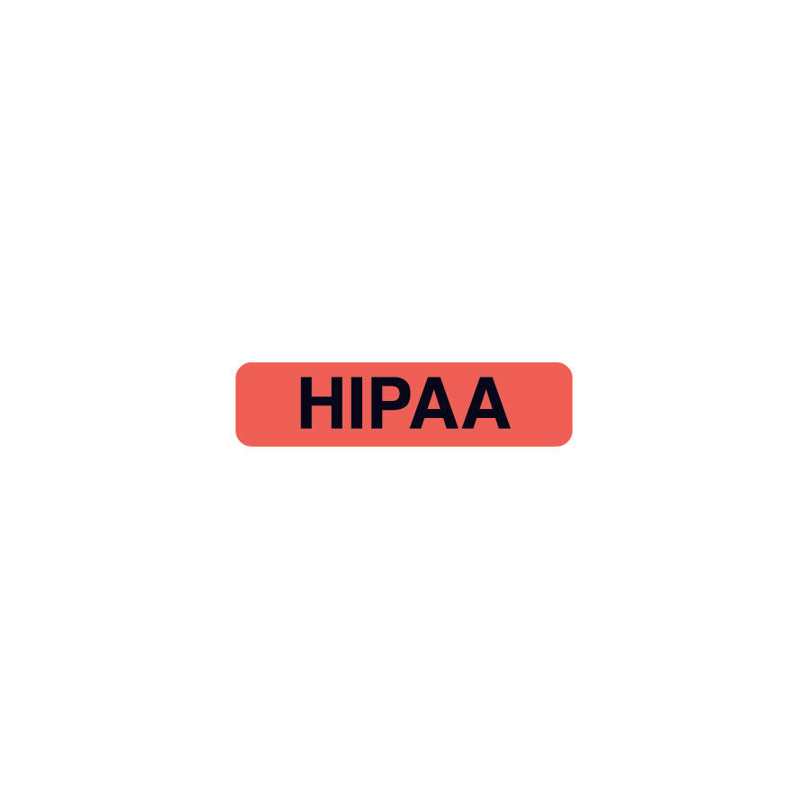 ARD3828 HIPAA- Fluorescent Red 1 1/4" X 5/16" (Roll of 500)