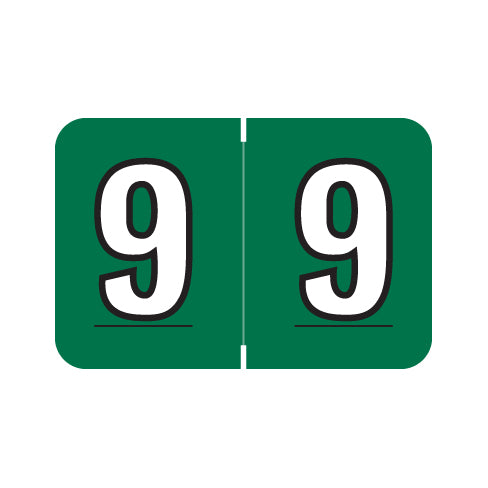 Amerifile Colorbrite "9" Labels 1" X 1-1/2" Laminated- Roll of 500