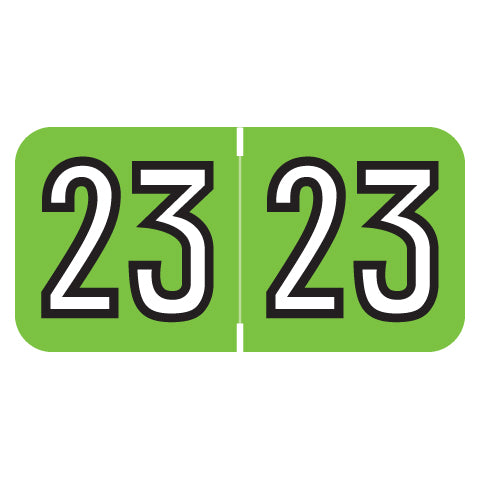 Amerifile Year 23 Labels, 3/4" X 1-1/2" Laminated- Roll of 500