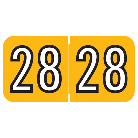 Amerifile Year 28 Labels, 3/4" X 1-1/2" Laminated- Roll of 500