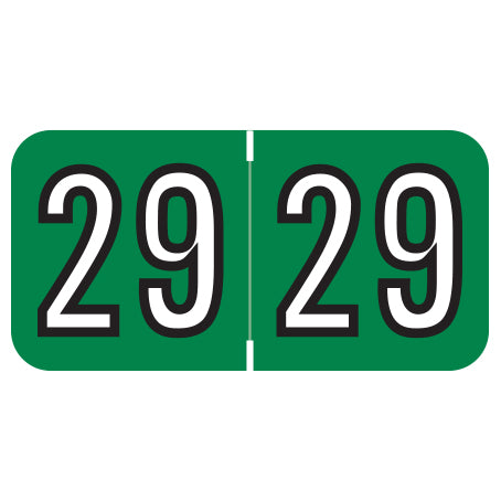 Amerifile Year 29 Labels, 3/4" X 1-1/2" Laminated- Roll of 500
