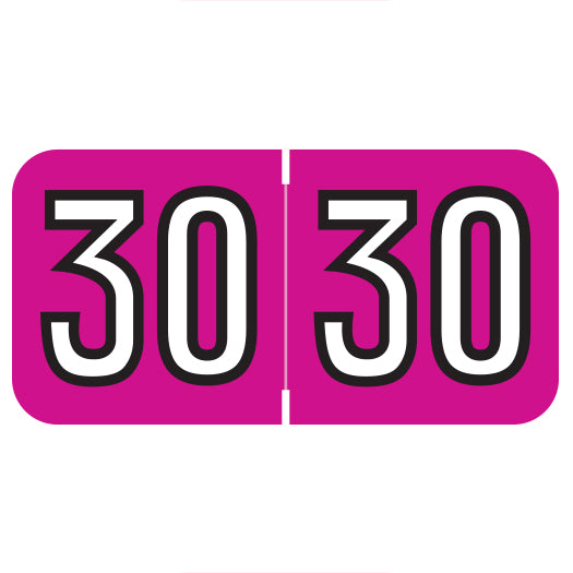Amerifile Year 30 Labels, 3/4" X 1-1/2" Laminated- Roll of 500