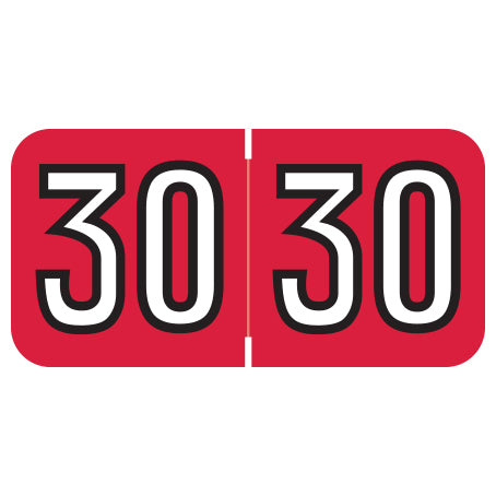 Barkley Year 30 Labels, 3/4" X 1-1/2" Laminated- Roll of 500
