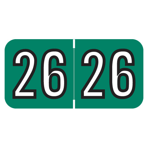 Barkley Year 26 Labels, 3/4" X 1-1/2" Laminated- Roll of 500