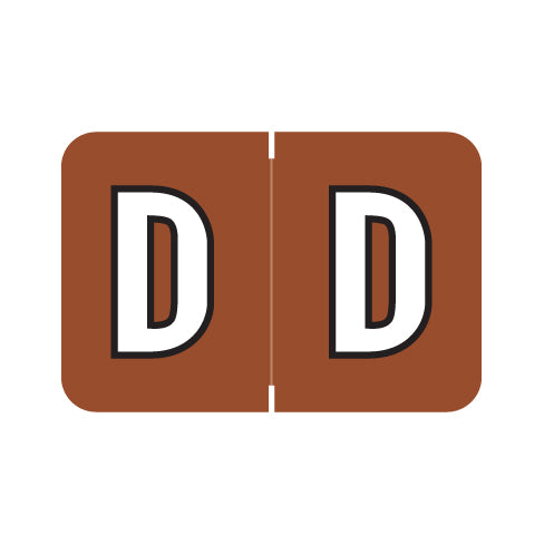 Colwell Jewel Tone "D" Labels 1" X 1-1/2" Laminated- Roll of 500
