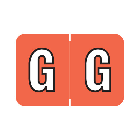 Medical Arts Press - Colwell Alpha "G" Labels 1" X 1-1/2" Laminated- Pack of 126