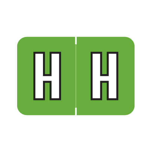 Colwell Jewel Tone "H" Labels 1" X 1-1/2" Laminated- Roll of 500
