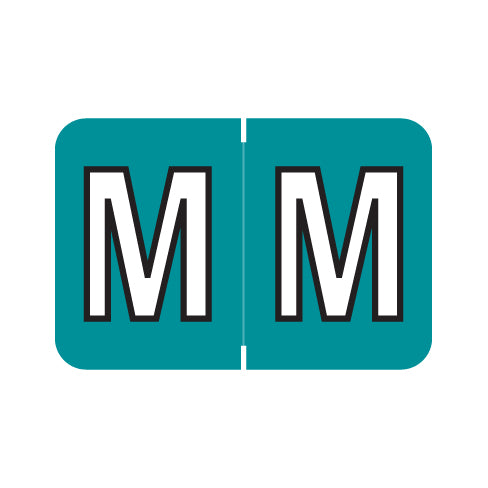 Colwell Jewel Tone "M" Labels 1" X 1-1/2" Laminated- Roll of 500