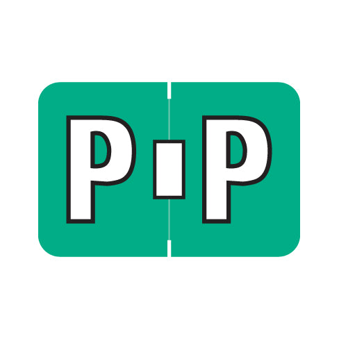 Medical Arts Press - Colwell Alpha "P" Labels 1" X 1-1/2" Laminated- Pack of 126