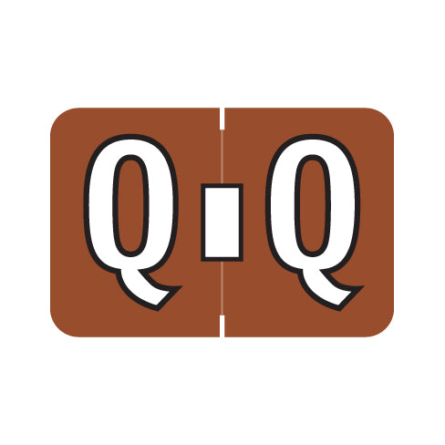 Colwell Jewel Tone "Q" Labels 1" X 1-1/2" Laminated- Roll of 500