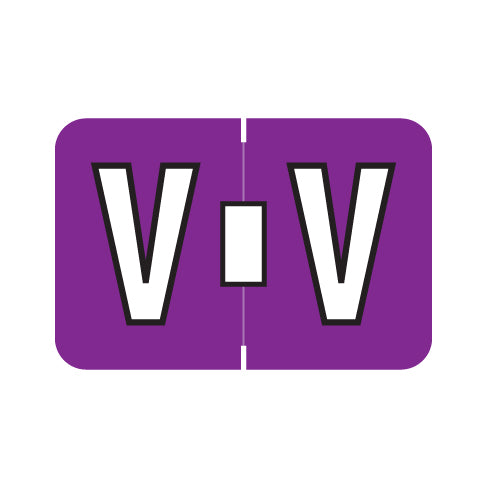 Colwell Jewel Tone "V" Labels 1" X 1-1/2" Laminated- Roll of 500