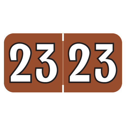 Colwell Year 23 Labels, 3/4" X 1-1/2" Laminated- Roll of 500
