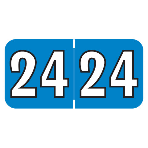 Colwell Year 24 Labels, 3/4" X 1-1/2" Laminated- Roll of 500