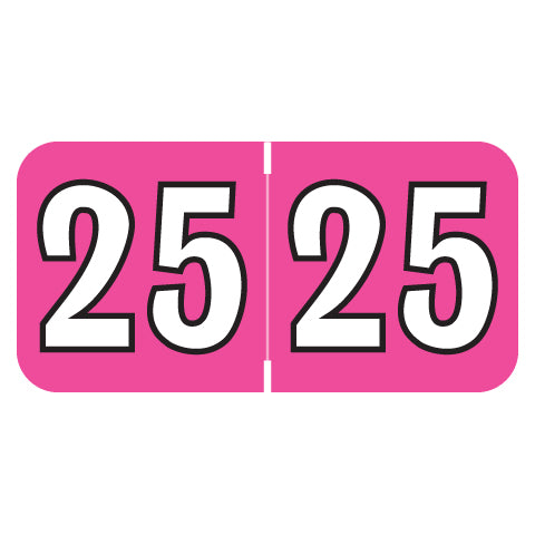 Colwell Year 25 Labels, 3/4" X 1-1/2" Laminated- Roll of 500