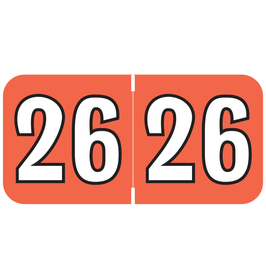 Colwell Year 26 Labels, 3/4" X 1-1/2" Laminated- Roll of 500
