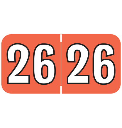 Colwell Year 26 Labels, 3/4" X 1-1/2" Laminated- Roll of 500