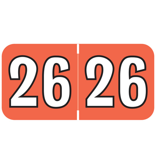 Colwell Year 26 Labels, 3/4" X 1-1/2" Laminated- Roll of 500