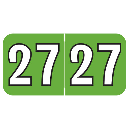 Colwell Year 27 Labels, 3/4" X 1-1/2" Laminated- Roll of 500